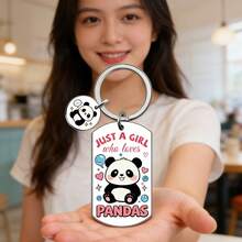 Sólo una chica que ama los pandas Llavero - A - Ver 3