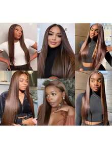 200% Ultra High Density Wear And Go Glueless Straight Wig - 13x4 HD Lace Front Human Blended Hair, Pre-Plucked & Pre-Cut Drawstring Wig , Beginner Friendly, No Glue & Ready To Wear - Brown - View 11