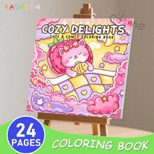 GDTME COZY FRIENDS: Adult And Teen Bold Simple Coloring Book, Great For Easter, Mother's Day, Father's Day, Music Festivals, Wedding Season And Birthday Gifts. Cute Patterns To Relieve Stress, Perfect For Friends Who Enjoy Coloring And Back-To-School Vibes (Color In Comfort). Sticker Book; School Supplies; Office Supplies; Stationery; Desk Accessories; Easter Gifts; Novelty; Soft Fun Toys. 7.9" X 7.9" - Warm Friends - View 11