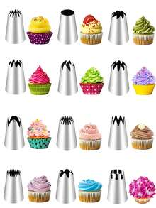 6个/9个/12个装特大号蛋糕裱花嘴，适用于烘焙工具 - 查看 7