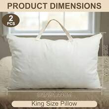 Paquete de 2 bolsas de almacenamiento de almohada de lona 100 % algodón 20 x 36 pulgadas con asas para viajes en el hogar ropa de cama edredones blancos mantas organizador de ropa de - Blanco - Ver 3