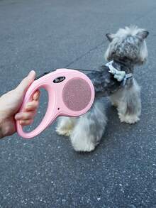1pc Pink Classic 3 Meters/5m Retractable Pet Dog Leash With Rhinestone Decor, Suitable For Walking, Hiking, Travel Outdoor Activities For Small To Medium Dogs - Baby Pink - View 6