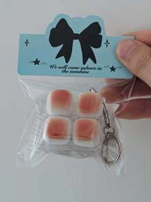 1个焦糖面包造型钥匙扣，减压玩具，机械键盘开关测试器，钥匙扣，桌面装饰，手机挂饰，创意新奇挤压玩具 - 彩色 - 查看 11