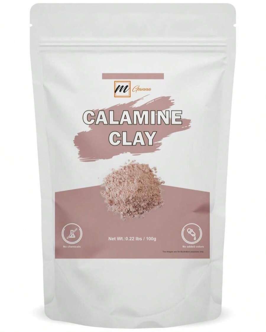 MGanna 100% Natural Calamine Clay Powder For Hair Masks, Scrubs, Creams, Lotion And Soap Making 0.22 LBS / 100 GMS - ColorA - View 1