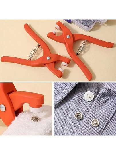 Hand Press Metal Snap Fastener Set, Includes 200pcs Metal Snaps And 1pc Transparent Storage Box, Suitable For Sewing, DIY Clothing, Hats, Bags And Other Handcraft Projects, Sewing Accessories