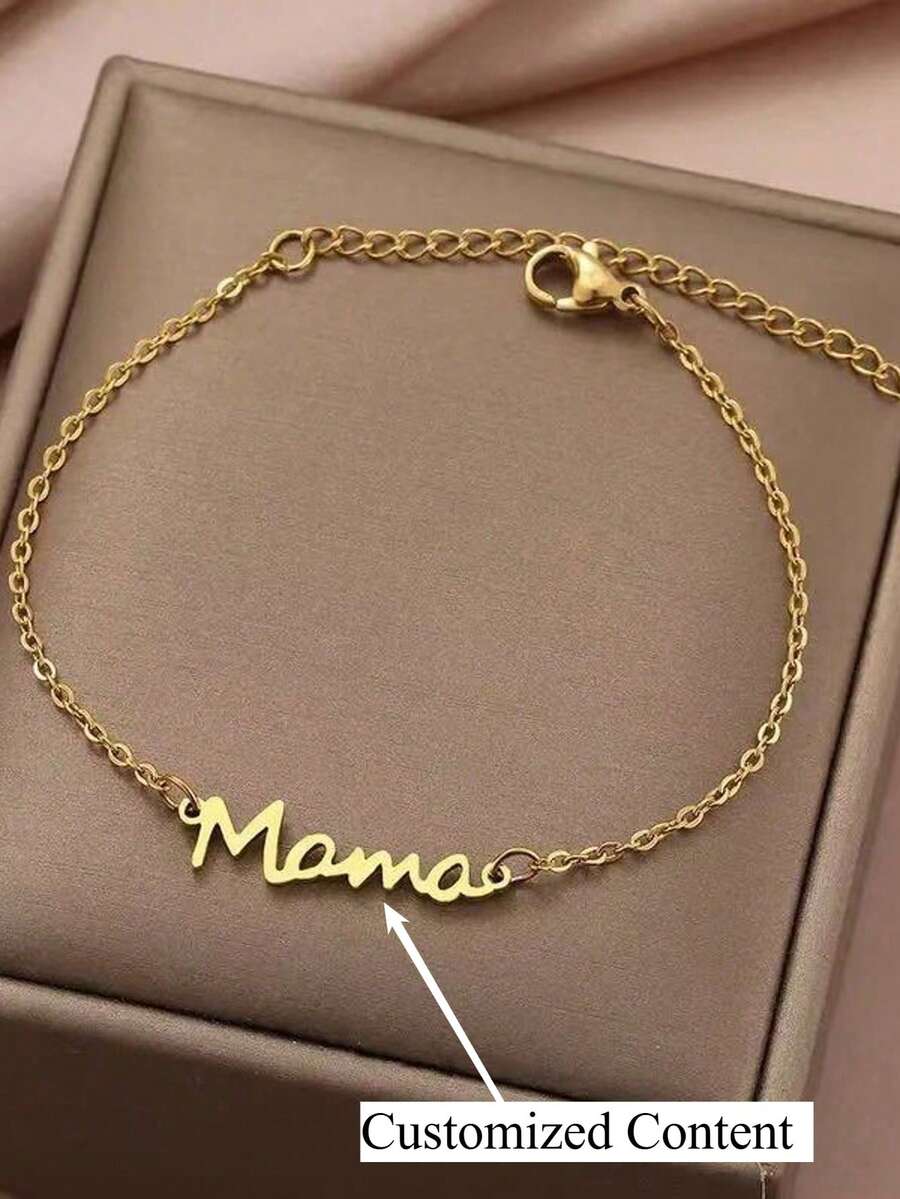 1 pièce Bracelet personnalisé avec prénom anglais, accessoire unique et élégant, parfait pour un port décontracté, accessoire conçu avec grâce et éclat, cadeau raffiné et facile à assortir avec des tenues quotidiennes - Multicolore - Voir 1
