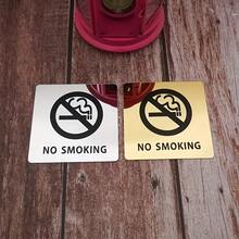 Durable Non-Fading No Smoking Sign, Reflective Stainless Steel No Smoking Label, Fashionable Commercial Wall Decor Sign Suitable For Restaurants, Shops And Offices - A - View 6