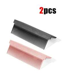 高温造型直发夹，碳纤维塑料直发梳，带自粘式直发配件，美发沙龙及家用直发夹 - 彩色 - 查看 7