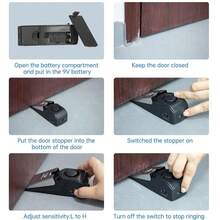 Portable Door Alarm To Protect Your Home Or Apartment Anytime, Anywhere! - Black - View 9