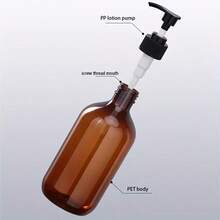 1pc 500ml Light Amber Bathroom Liquid Soap Dispenser, Suitable For Shampoo And Lotion. Refillable Pump Bottle, Applicable For Shower Gel And Cosmetics - A - View 4