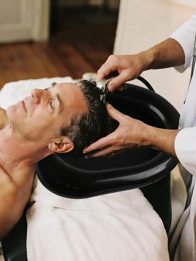 1个便携式充气洗头盆床边洗发池带颈部支撑