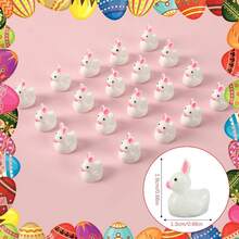 50-Piece Mini Resin Rabbit And Duck Set, Small Easter Bunny Decorations, Perfect For Dollhouse Decoration, Party Favors, And Classroom Rewards - Kiểu cà rốt - Xem 8