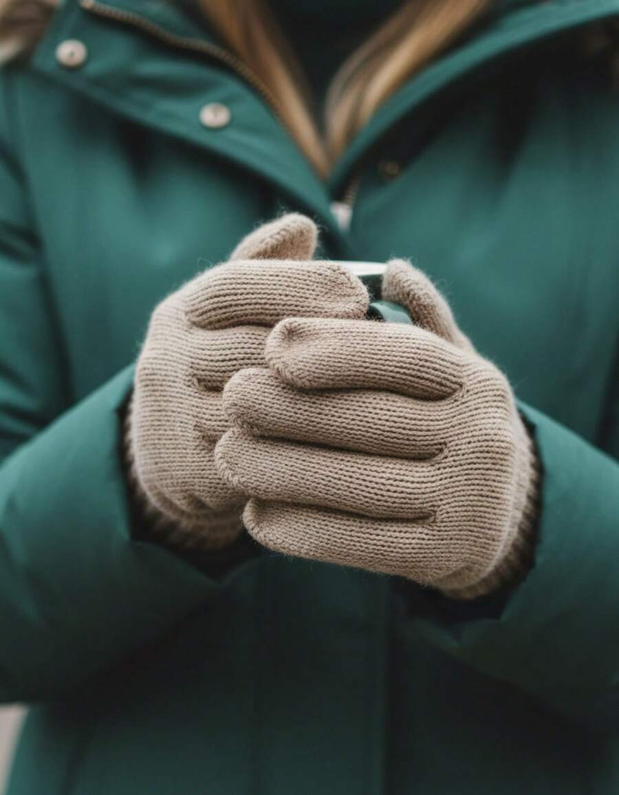 Basic Elegant Knitted Gloves For Cold Winter - Adult (Various Colors) - Beige - View 1
