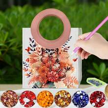 1个钻石画艺术礼品袋，蝴蝶主题图案，特殊设计手提袋，PVC材质水钻工艺 - 多功能手提袋 - 收纳袋 - 方便携带 - 查看 15