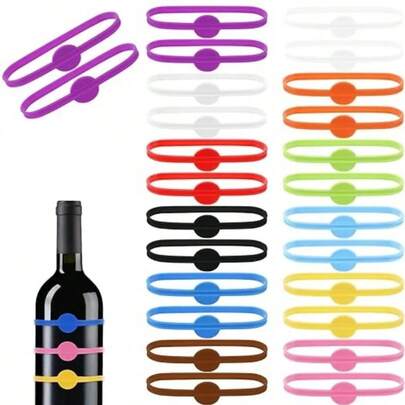 Juego de marcadores de copas de vino, marcadores de silicona para fiestas y bares