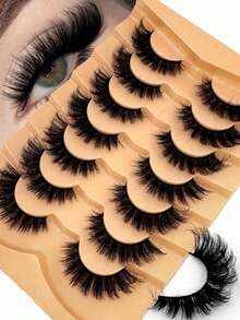 Lông mi hoạt hình, lông mi giả 3D mềm mại như lông chồn, lông mi mắt mèo, lông mi giả dày tự nhiên, nối mi dày, dụng cụ trang điểm thiết yếu khi đi du lịch - màu đen - Xem 5