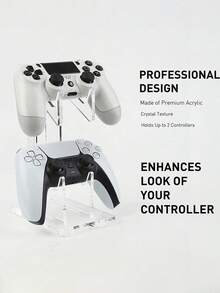 (Detachable) 1Set Universal 2-Layer Acrylic Game Controller Stand&Headphone Stand Game Accessories Storage Stand,Headset Game Accessory Bracket,Portable Clamp Design For Office Desk Organization Holder Ideal For Displaying Your Gaming Collection - Multicolor - View 8