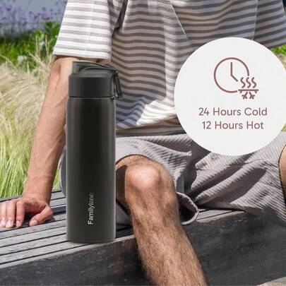 户外运动水壶，适合旅行，不锈钢保温宽口水壶，可保温/保冷，适用于健身房、自行车、汽车，双层真空保温杯，学生水杯，大容量便携杯，适合徒步登山，可装冰块和汽水，运动水壶，学校不锈钢真空保温防漏水壶