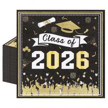 50 chiếc khăn ăn tiệc tốt nghiệp màu đen và vàng, kích thước 6,5"X6,5". - Xem 9