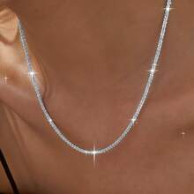 1件高品质不锈钢西兰花吊坠项链，防褪色，简约优雅，适合日常佩戴或参加派对，时尚女士项链，送给她的精致礼物 - 鋼色 - 查看 1