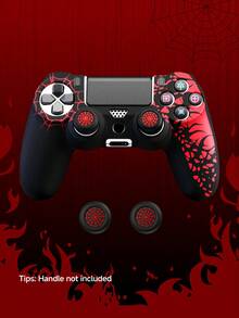 Funda protectora de silicona para control de PlayStation4, diseño de telaraña de estilo esports, incluye tapa para palanca, antideslizante, antisuor, de goma suave, ajuste perfecto para controlador /Slim/Pro, accesorios de juego para jugadores, antideslizante, antisuor, antipolvo, anti-arañazos, mejora el agarre, mejora la experiencia de juego, regalo romántico para el Día de San Valentín/Primavera - Multicolor - Ver 11