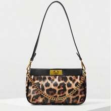 High-End Women's Minimalist One Shoulder Chain Bag, Suitable For Business/Casual Commute, Leopard Print Handbag With Handheld Or Crossbody Carry - Multicolor - View 14