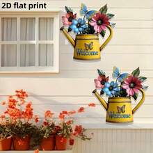Trang trí tường hình bình tưới cây hoa và bướm 2D bằng acrylic - Tranh in phẳng trên acrylic, thích hợp cho hiên nhà, sân vườn, nhà bếp hoặc văn phòng - Màu sắc sống động, bình tưới cây, trang trí sân vườn, thích hợp cho 11 dịp trang trí lễ hội. - Trang trí tường bằng bình nước hình hoa và bướm. - Xem 2