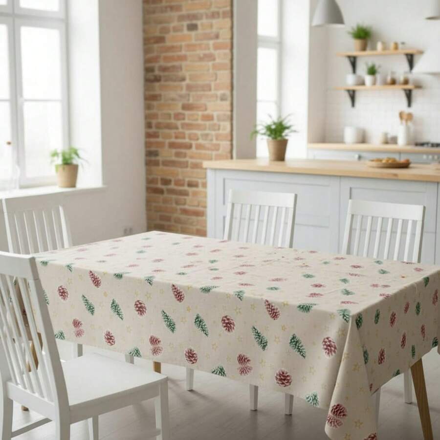 Kiva Stain-Resistant And Waterproof Christmas Oilcloth Tablecloth - Sizes From 100x140 To 300x140 Cm And Round 140 Cm - Easy-Clean Christmas Oilcloth Tablecloth - Available In 10 Designs - 選項7 - 查看 1