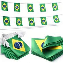 Premium Brazil Flag Kit – World Cup Decoration, Green And Yellow, 14cm X 21cm - 查看 2