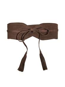 1 chiếc thắt lưng thắt eo kiểu Bohemian thời trang dành cho nữ, phụ kiện đa năng cho váy áo đi biển và nghỉ mát. - Cà phê - Xem 6