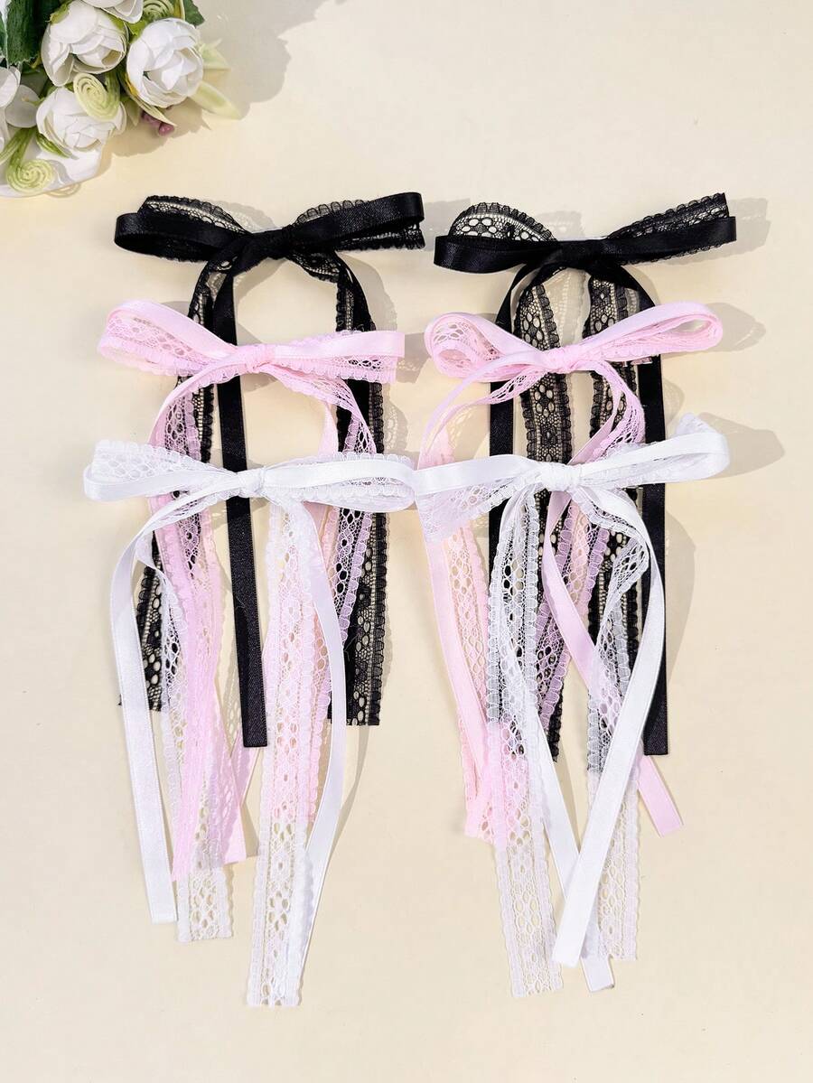 Bộ 2 chiếc kẹp tóc thời trang nữ thanh lịch, màu trơn, nơ ruy băng ren, chất liệu hợp kim sắt, thích hợp cho đi làm hàng ngày, lễ hội, tiệc tùng, sinh nhật, mua sắm, du lịch, chụp ảnh và mọi dịp. Một món quà tuyệt vời cho bạn thân, kẹp càng cua, thích hợp cho mùa hè và ngày lễ. - Nhiều màu - Xem 1