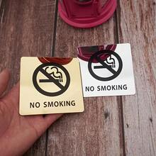 Durable Non-Fading No Smoking Sign, Reflective Stainless Steel No Smoking Label, Fashionable Commercial Wall Decor Sign Suitable For Restaurants, Shops And Offices - A - View 4