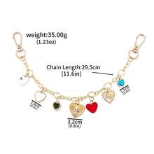1 pièce Porte-clés de luxe en forme de cœur, style punk doux, pendentif de sac incrusté de pendentif d'amour. Accessoires de bijoux, cadeau magnifique pour les amis - Multicolore - Voir 14