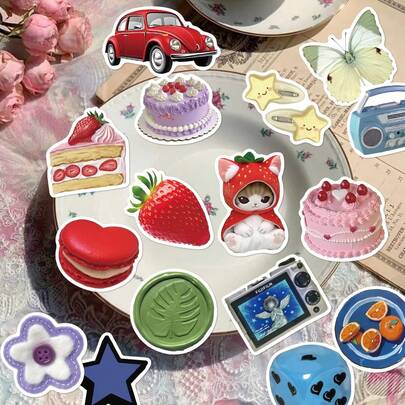 50pcs Cute Sticker Set For Decorating Books, Journals, Diaries, Luggage, Phone Cases, Desks, Skateboards, Tablets, Guitars, Mugs, And More