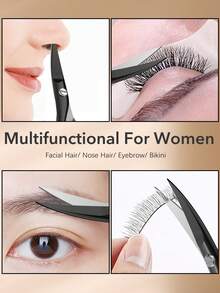 Bello Paratu 1 Piece Stainless Steel Facial Hair Scissors, Eyebrow, Eyelash, Beard, Nose Hair Trimmer, Multi-Functional Grooming Kit - Multicolor - View 4