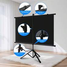 XBJ 72"/100" Projector Screen With Stand & Wall Mountable – 4K HD 16:9 PVC, 1.5 Gain, Wrinkle-Free Double Sided, Indoor/Outdoor For Backyard, Home Theater, Camping. Includes Tripod, Carry Bag & Ground Nails. Complete Kit For Proyector - View 7