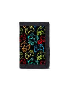 Multifunctional Tri-Fold Wallet, Durable Fabric Wallet, Can Hold Credit Cards, ID And Cash, Cute & Fashionable, With Coin Pouch And ID Window, Printed With Game Patterns, Suitable For Boys - Wallet Game - View 10