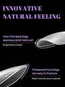 240pcs Ultra-Thin Matte Full Coverage Ballet Nail Stickers, Trapezoidal Full Adhesive Short Coffin Nail Extensions DIY Nail Tips, Press-On Nail French Manicure Stickers Press On Nails - Clear - View 3
