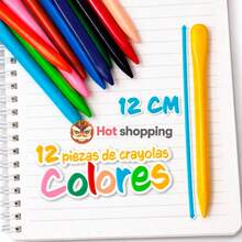 Set Of 12 Triangular Capybara Design Wax Crayons In A Portable Container - Kawaii Stationery For Creative And Fun School Supplies - Multicolor - View 6