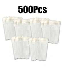 Bộ sản phẩm bán sỉ 50-500 cọ trang điểm môi dùng một lần dung tích lớn, cọ mascara, cọ son môi cầm tay, cọ son bóng dạng thỏi, cọ kẻ lông mày, que vệ sinh cọ, đóng gói riêng lẻ. - trắng - View 8