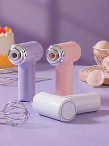 1个手持式电动蛋糕搅拌器和打蛋器 - USB充电、电池供电、便携、轻巧、易于使用的手持式搅拌器，适用于烘焙蛋糕、饼干和煎饼 - 是家庭烘焙爱好者和专业人士的理想之选 - 彩色 - 查看 3