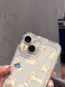Dog 1pc Cute Pet Allover Print Transparent Anti-Drop Soft Phone Case, Suitable Compatible With Apple 17/17 Pro/17 Pro Max/17 Air/16/16 Plus/16 Pro/16 Pro Max - Multicolor - View 4