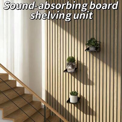 1pc Heavy-Duty Minimalist Acoustic Panel Bracket - No Drill Installation Sound Insulation Panel Organizer Rack, (Black/White) Multipurpose Shelf Suitable For Home/Office/Recording Studio - Recording Studio Vase And Flower Display Bracket, Acoustic Panel Succulents And Fresh/Dried Flowers Display, Compatible With Acoustic Panels, Wine Bottles, Champagne Bottles - Easy Installation, Modern Decor, Wall Sound Insulation Board, Office Storage, Stylish Organizer, Sturdy Structure, Ideal For Music Producers