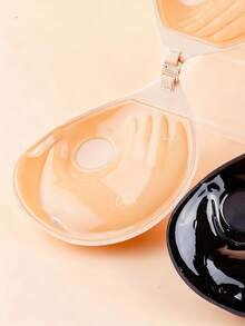 1对3厘米厚隐形粘性胸垫，提升乳沟，无肩带，可重复使用，适用于婚纱，小胸提升，透气轻薄乳贴，男女通用 - 彩色 - 查看 4