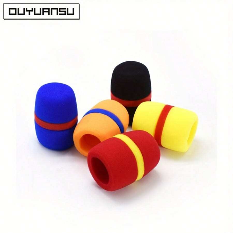 3pcs/Set Microphone Windscreen Cover, Thickened Microphone Sponge Windshield, KTV Microphone Anti-Wind Foam - Waistline Microphone Cover 3pcs Black - View 1