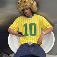 男士运动街头时尚T恤，春夏款 - 黃色 - 查看 5