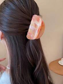 1个优雅简约扎染亚克力椭圆形发爪夹，百搭时尚日常配饰 - 彩色 - 查看 11