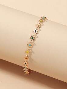 一款梅花滴油时尚脚链，简约气质，适合日常佩戴和海滩度假。 - 彩色 - 查看 5