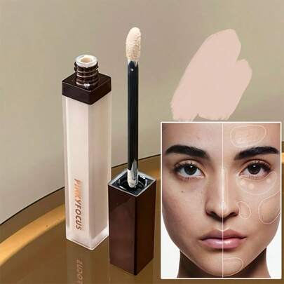 PINKYFOCUS Corrector transparente hidratante, disponible en 3 colores, fórmula ligera e hidratante, efecto de maquillaje impermeable de larga duración, oculta, ilumina, contornea, cosméticos asequibles para una base de maquillaje perfecta, adecuado para uso diario, todo tipo de piel, fácil de usar, estudiante, regalo, esencia de base, humectante previo a la base