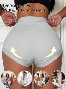 4pcs Women's Solid Color High Waist Shaping Shorts, Comfortable Seamless Ladies Underwear - Multicolor - View 7